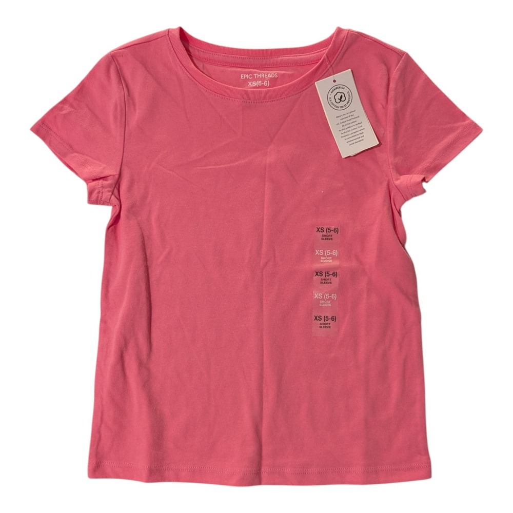 BBC-2 Epic Threads‎ Little Girls Crewneck T-Shirt Size XS (5/6) - Pop Pink